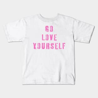 "Go Love Yourself" Spray Painted Style Typography Design Kids T-Shirt
